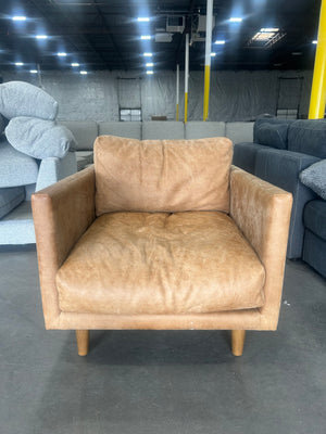 Tan Leather MCM Accent Chair