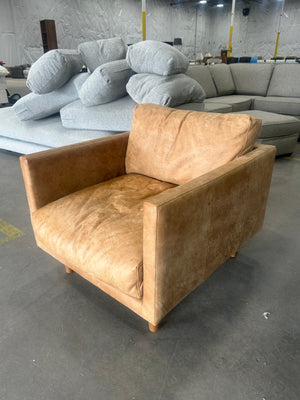Tan Leather MCM Accent Chair