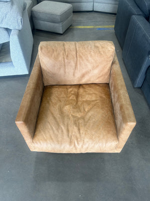 Tan Leather MCM Accent Chair