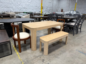 Plank+Beam Dining Table with Bench and Dining Chairs
