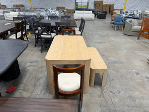 Plank+Beam Dining Table with Bench and Dining Chairs