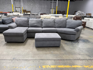 Grey Sectional with Storage Ottoman