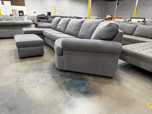 Grey Sectional with Storage Ottoman