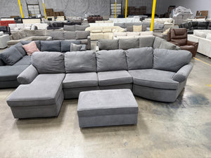Grey Sectional with Storage Ottoman