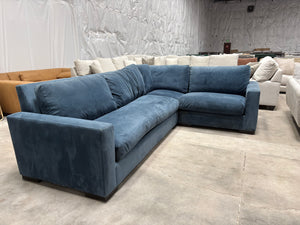 2- Pc Blue Velvet Sectional
