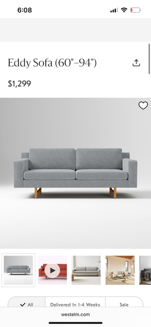 West Elm 73” Eddy Sofa