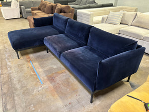 Ikea Blue Velvet Sectional