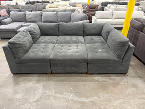Tisdale 6-Piece Fabric Sectional - Gray