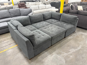 Tisdale 6-Piece Fabric Sectional - Gray