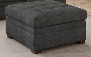 Tisdale Gray Storage Ottoman