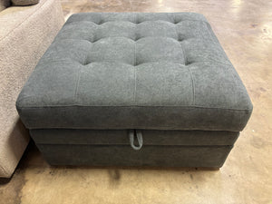 Tisdale Gray Storage Ottoman