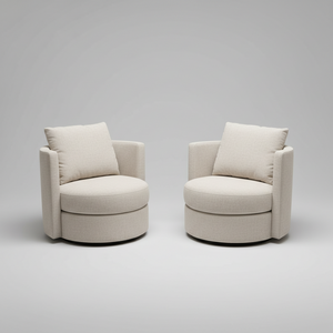 Davos Gray Fabric Swivel Chair Set