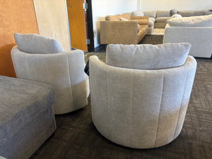 Davos Gray Fabric Swivel Chair Set