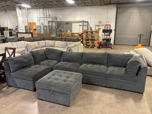 Tisdale 6-Piece Gray Fabric Sectional