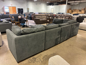 Tisdale 6-Piece Gray Fabric Sectional