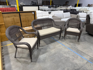 Patio Wicker Loveseat and Chairs
