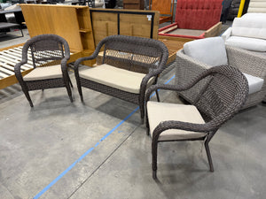 Patio Wicker Loveseat and Chairs