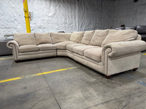 Beige Studded Sectional