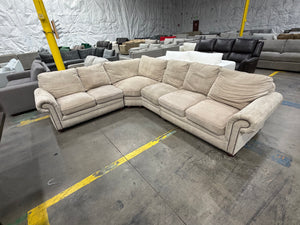 Beige Studded Sectional