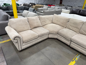 Beige Studded Sectional