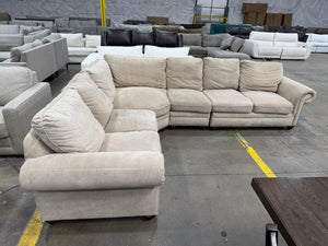 Beige Studded Sectional