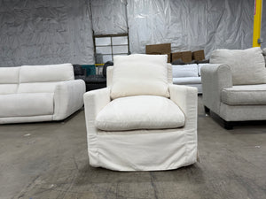 World Market White Swivel Chair