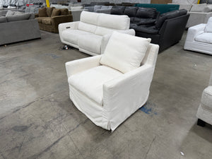 World Market White Swivel Chair