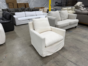 World Market White Swivel Chair
