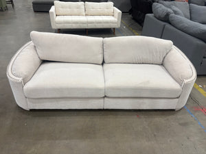 Contemporary Studded Beige Sofa
