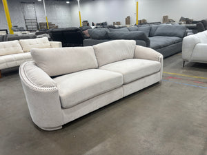 Contemporary Studded Beige Sofa
