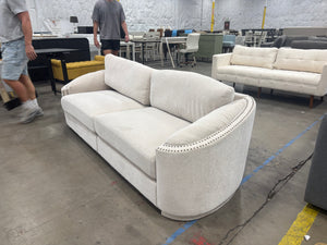 Contemporary Studded Beige Sofa