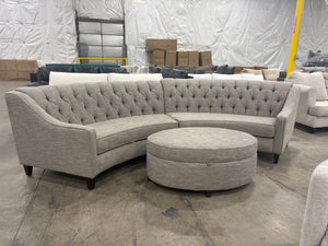 Curved Tufted Sectional w/ Ottoman