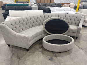 Curved Tufted Sectional w/ Ottoman