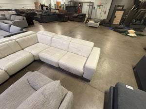White Leather Power Reclining Sectional
