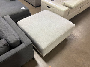 Off-White Upholstered Ottoman