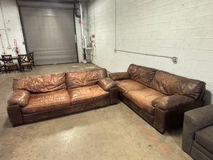90" Leather Sofa Set
