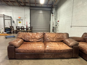 90" Leather Sofa Set