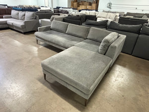 West Elm Andes Gray Velvet Sectional