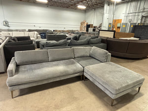 West Elm Andes Gray Velvet Sectional