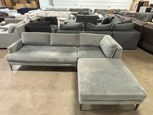 West Elm Andes Gray Velvet Sectional