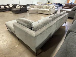 West Elm Andes Gray Velvet Sectional