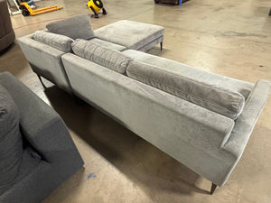West Elm Andes Gray Velvet Sectional