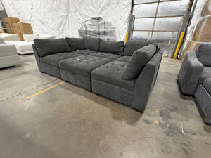Tisdale 6-Piece Fabric Sectional Gray