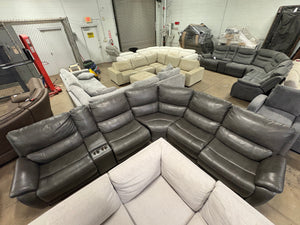 Lauretta Leather Power Reclining Sectional