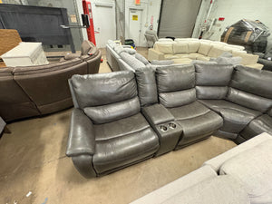Lauretta Leather Power Reclining Sectional