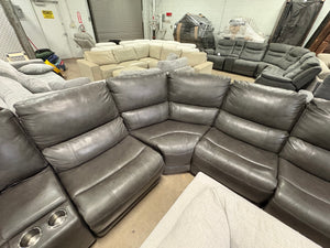 Lauretta Leather Power Reclining Sectional