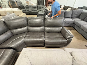 Lauretta Leather Power Reclining Sectional