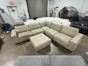 Teagan 6-Piece Leather Tan Sectional