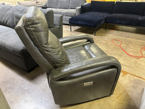 Reilly Leather Recliner - Gray