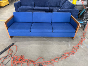 Blue Sofa w/ Wooden Supports